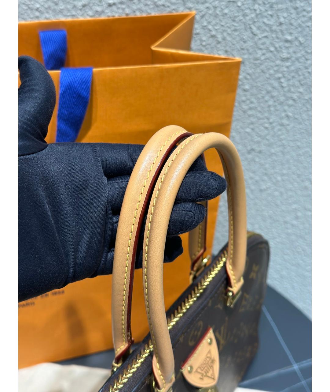LOUIS VUITTON Коричневая сумка тоут из искусственной кожи, фото 7