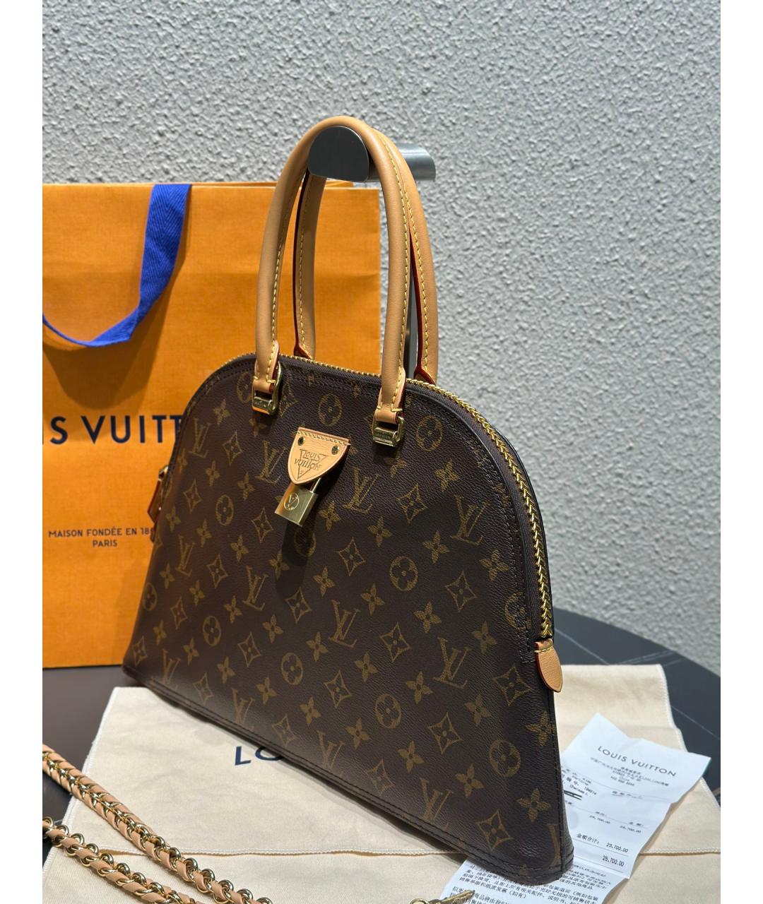 LOUIS VUITTON Коричневая сумка тоут из искусственной кожи, фото 3