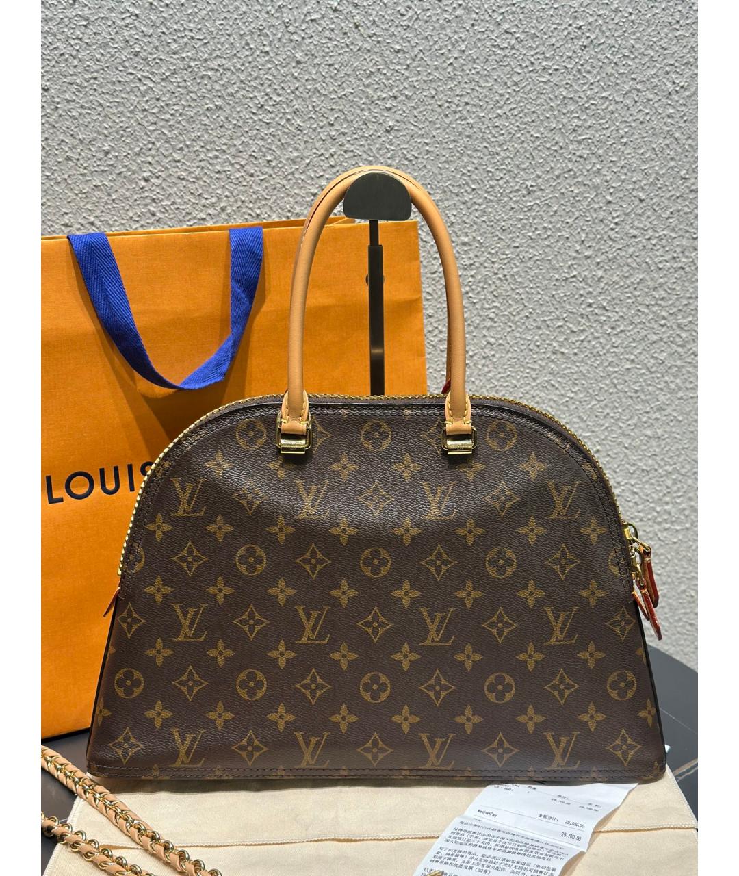 LOUIS VUITTON Коричневая сумка тоут из искусственной кожи, фото 5