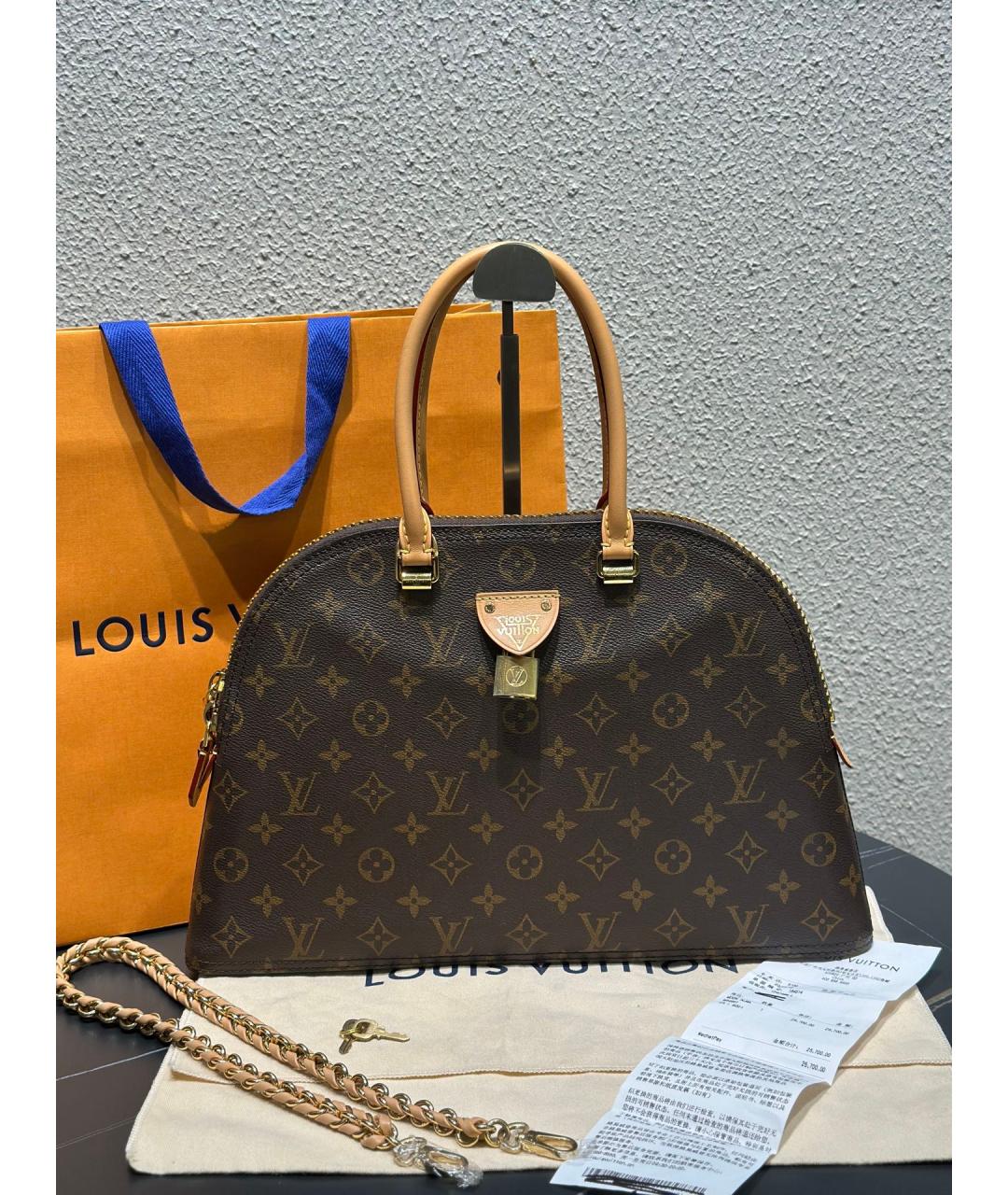 LOUIS VUITTON Коричневая сумка тоут из искусственной кожи, фото 10