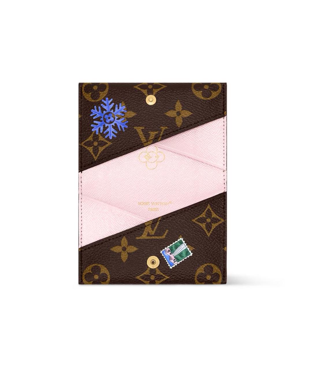 LOUIS VUITTON Коричневый кожаный кардхолдер, фото 2