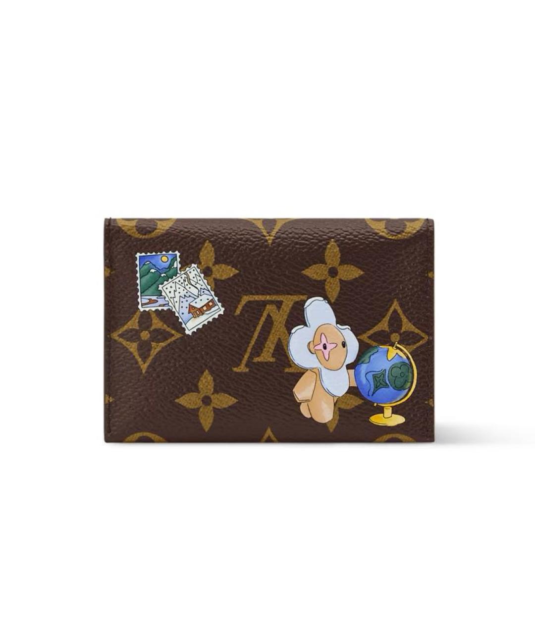 LOUIS VUITTON Коричневый кожаный кардхолдер, фото 3