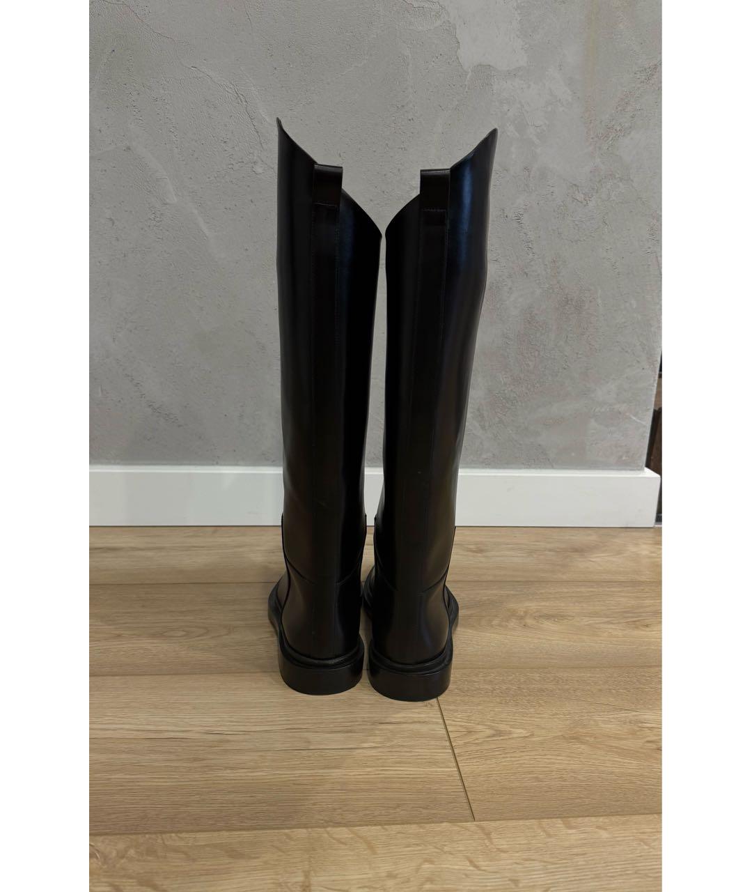 JIL SANDER Черные кожаные сапоги, фото 4