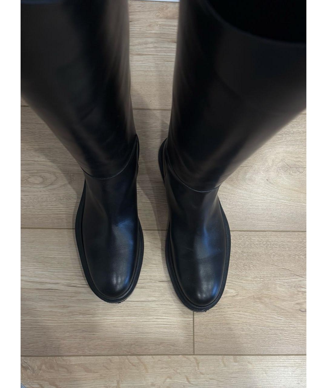 JIL SANDER Черные кожаные сапоги, фото 3