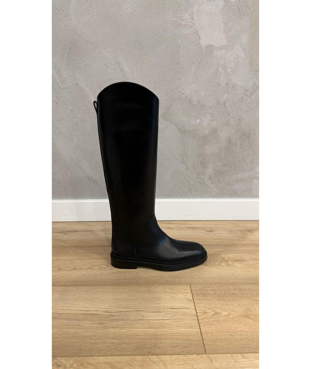 JIL SANDER Черные кожаные сапоги, фото 5