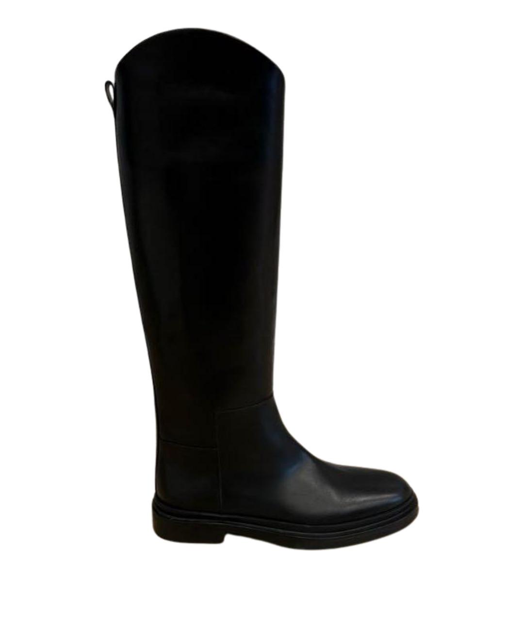 JIL SANDER Черные кожаные сапоги, фото 1