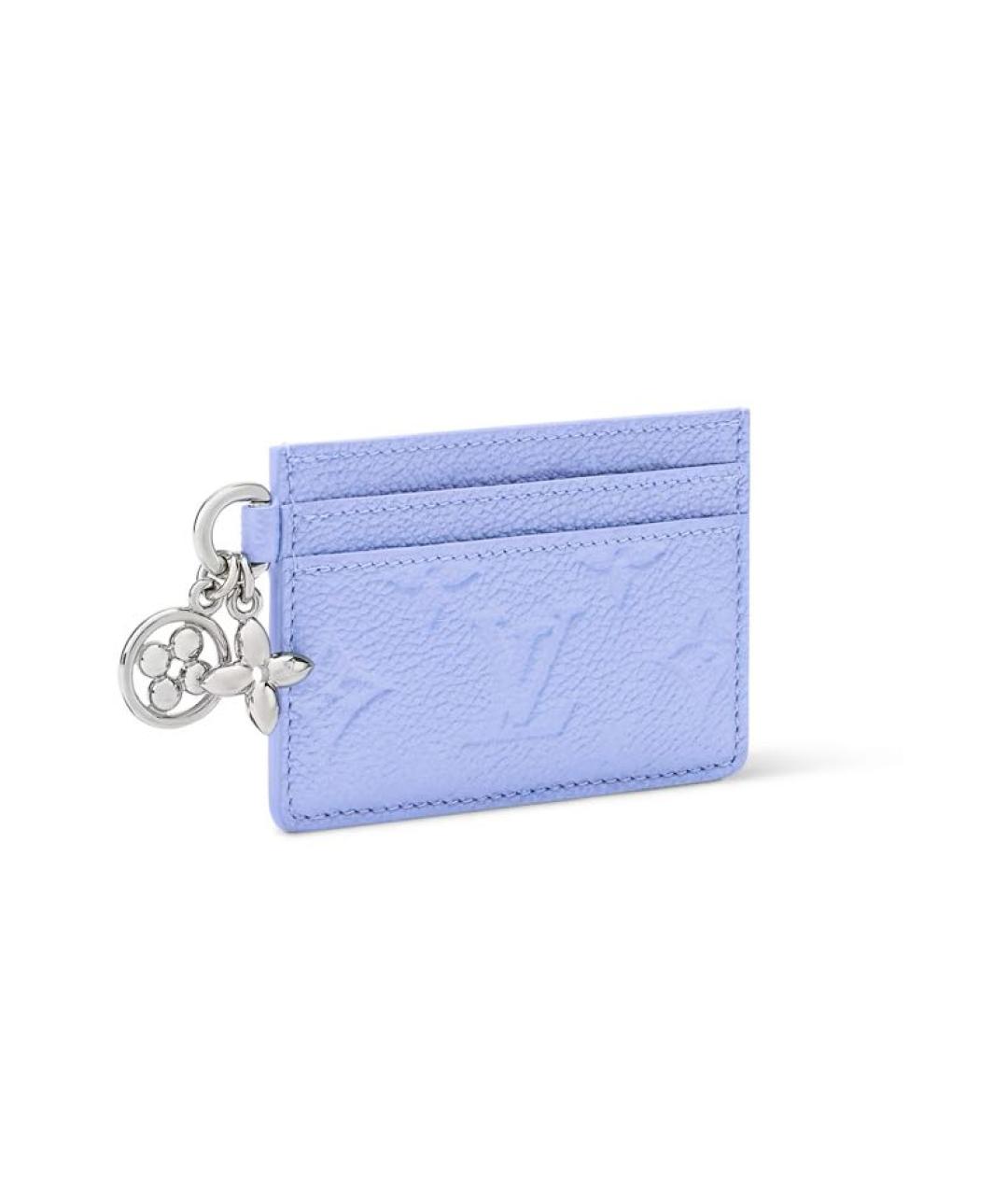 LOUIS VUITTON Голубой кожаный кардхолдер, фото 2