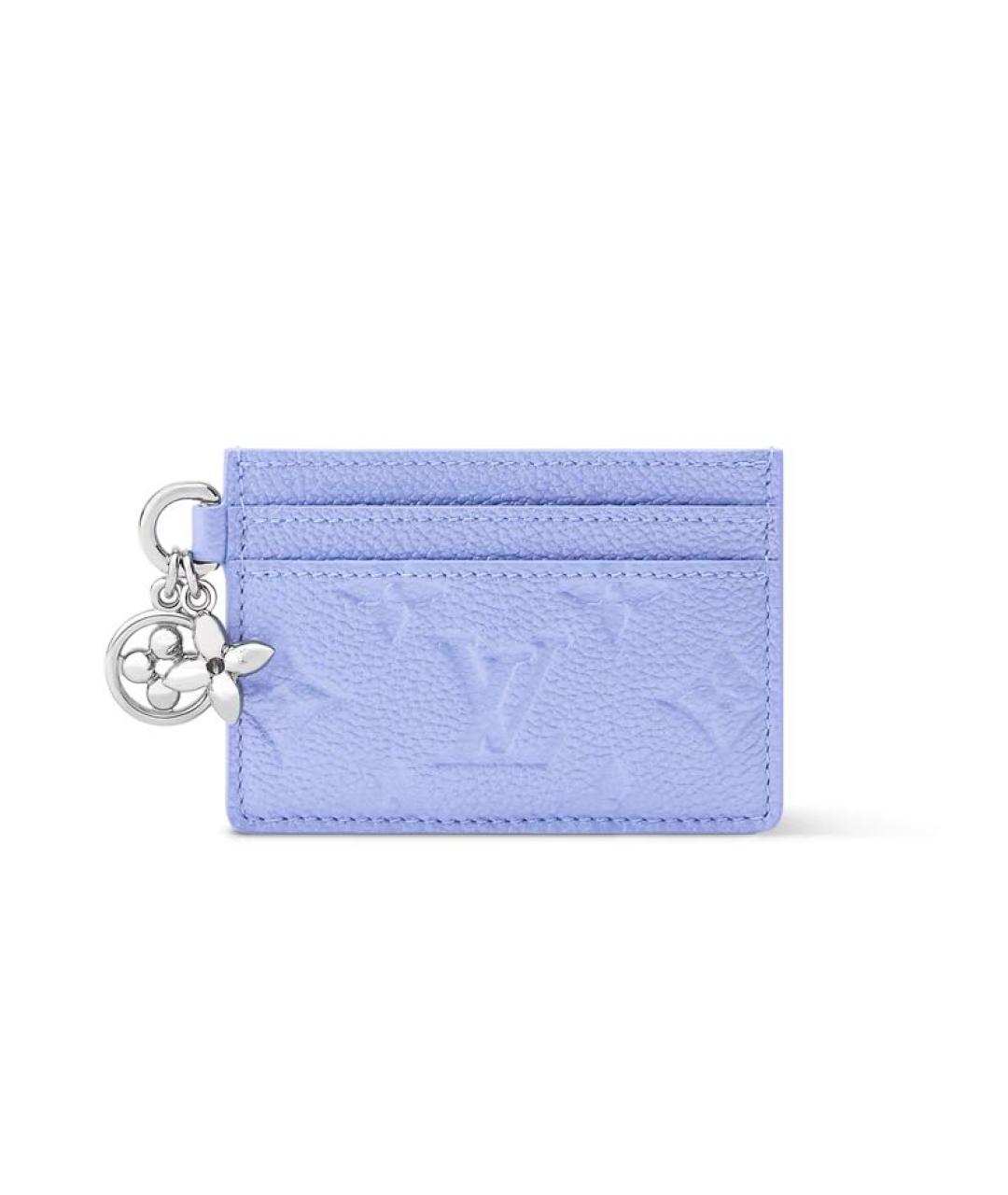 LOUIS VUITTON Голубой кожаный кардхолдер, фото 1