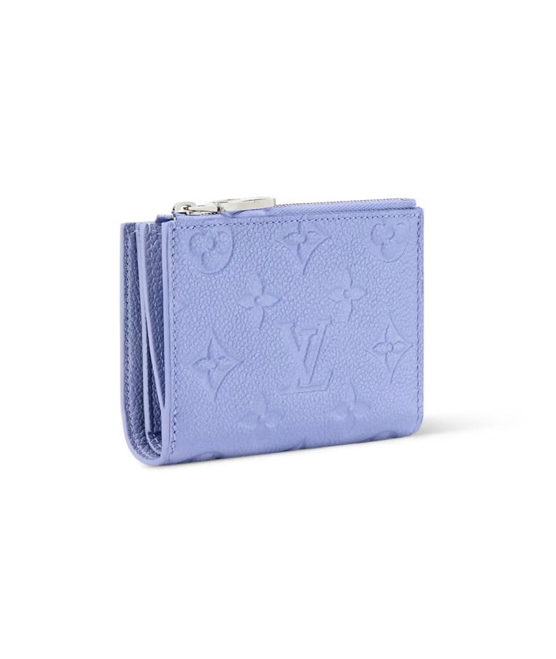 LOUIS VUITTON Голубой кожаный кошелек, фото 2
