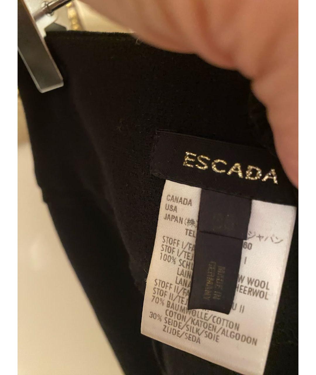 ESCADA Черные шерстяные брюки широкие, фото 7