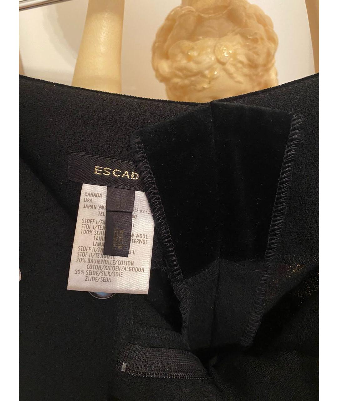 ESCADA Черные шерстяные брюки широкие, фото 5