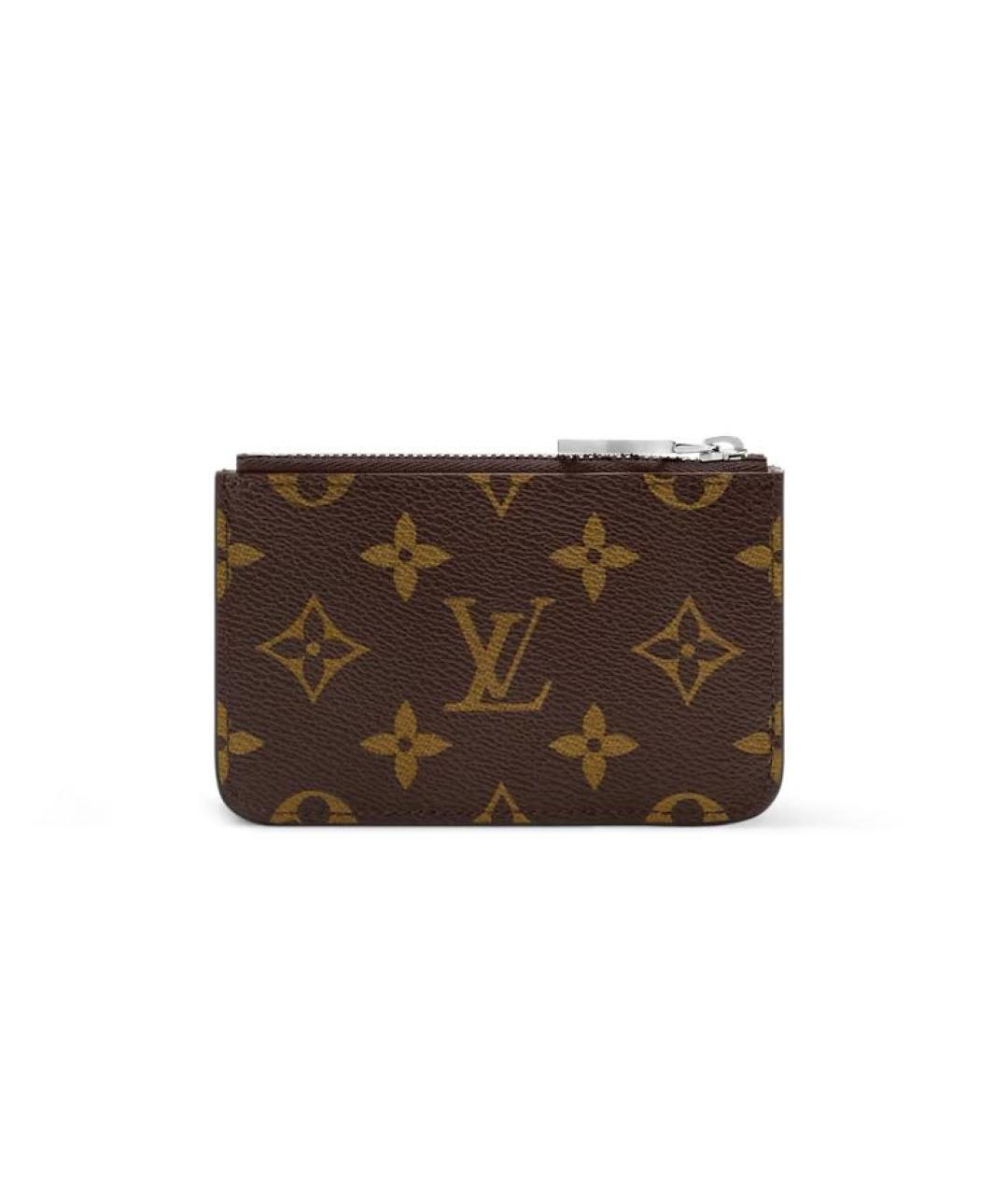 LOUIS VUITTON Коричневый кожаный кардхолдер, фото 4