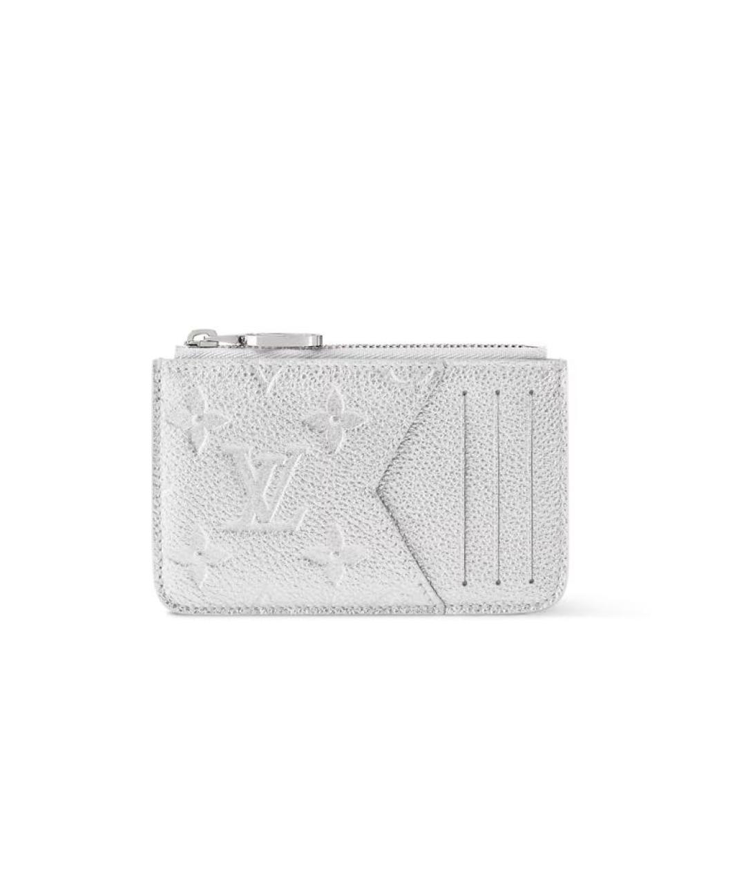 LOUIS VUITTON Серебрянный кожаный кардхолдер, фото 1
