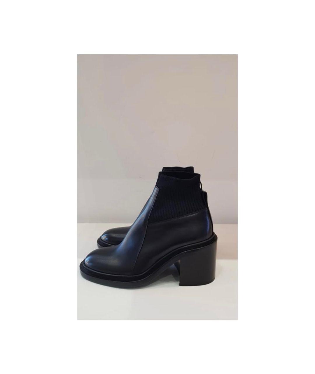 JIL SANDER Черные кожаные ботильоны, фото 5