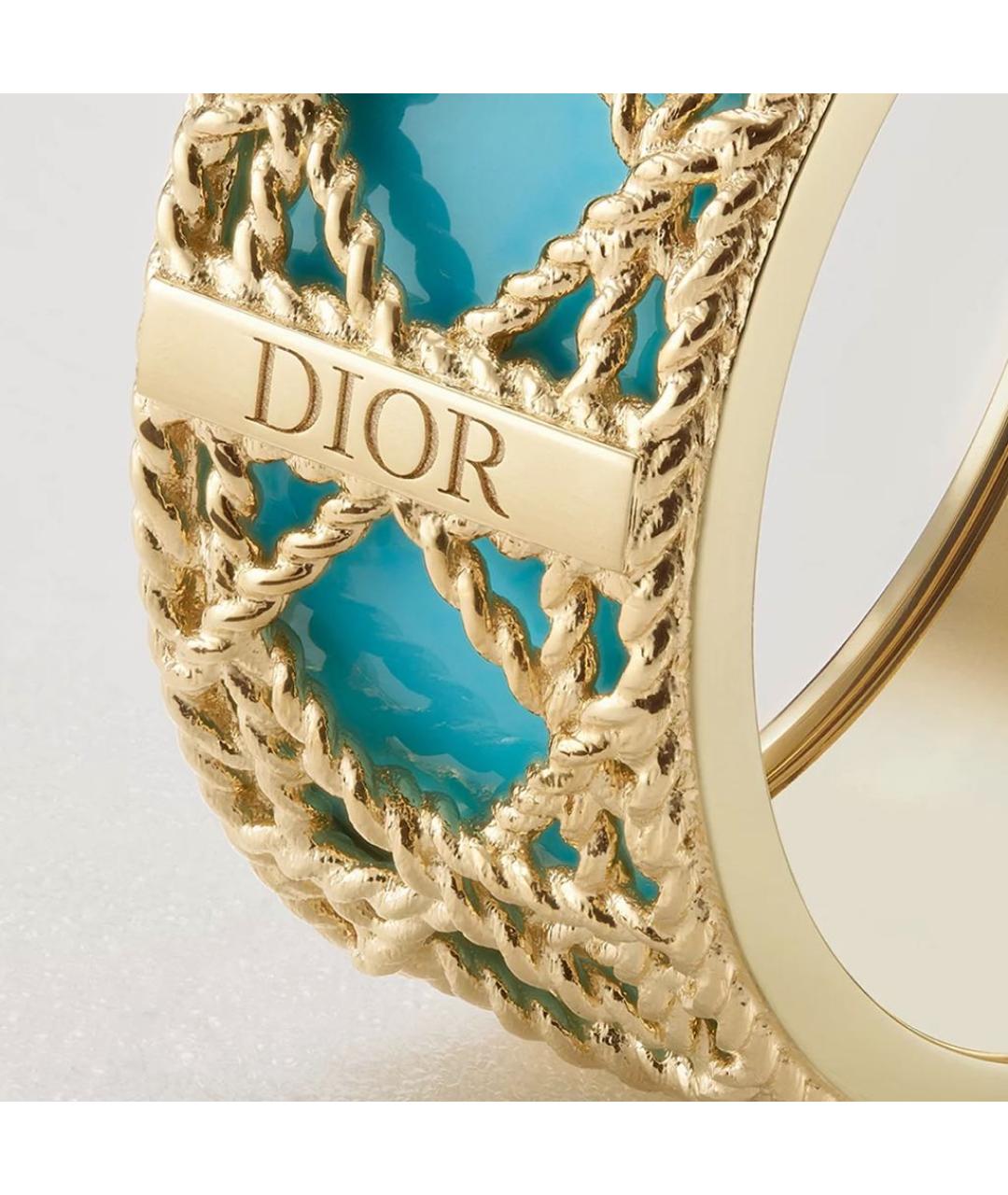 CHRISTIAN DIOR Бирюзовое кольцо из желтого золота, фото 3