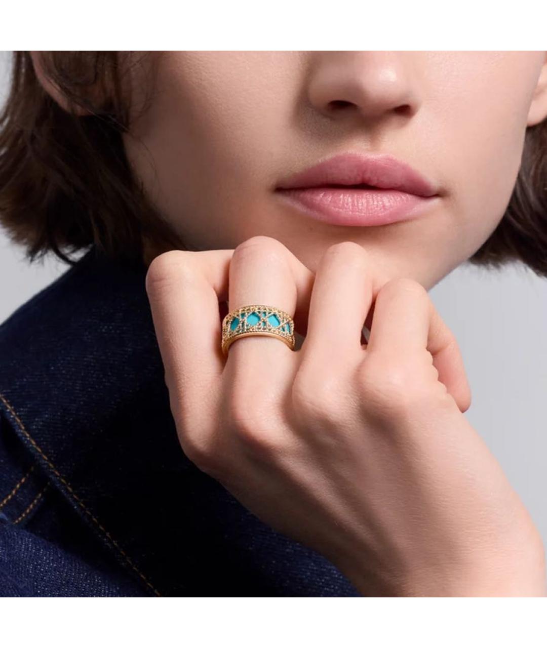 CHRISTIAN DIOR Бирюзовое кольцо из желтого золота, фото 2