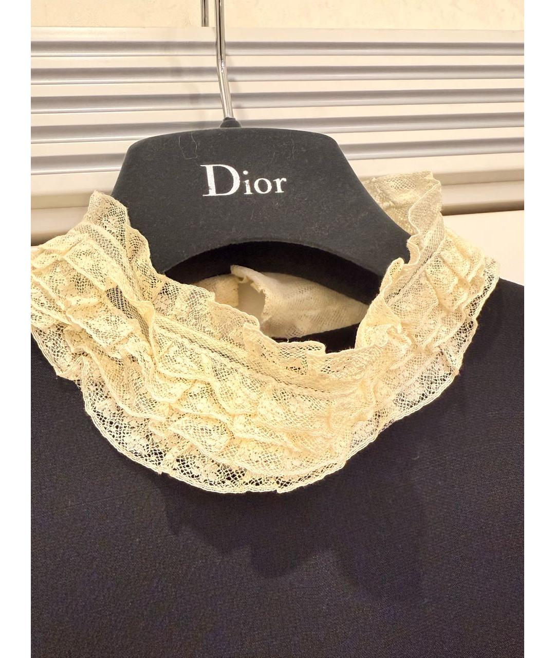 CHRISTIAN DIOR Черное шерстяное повседневное платье, фото 3