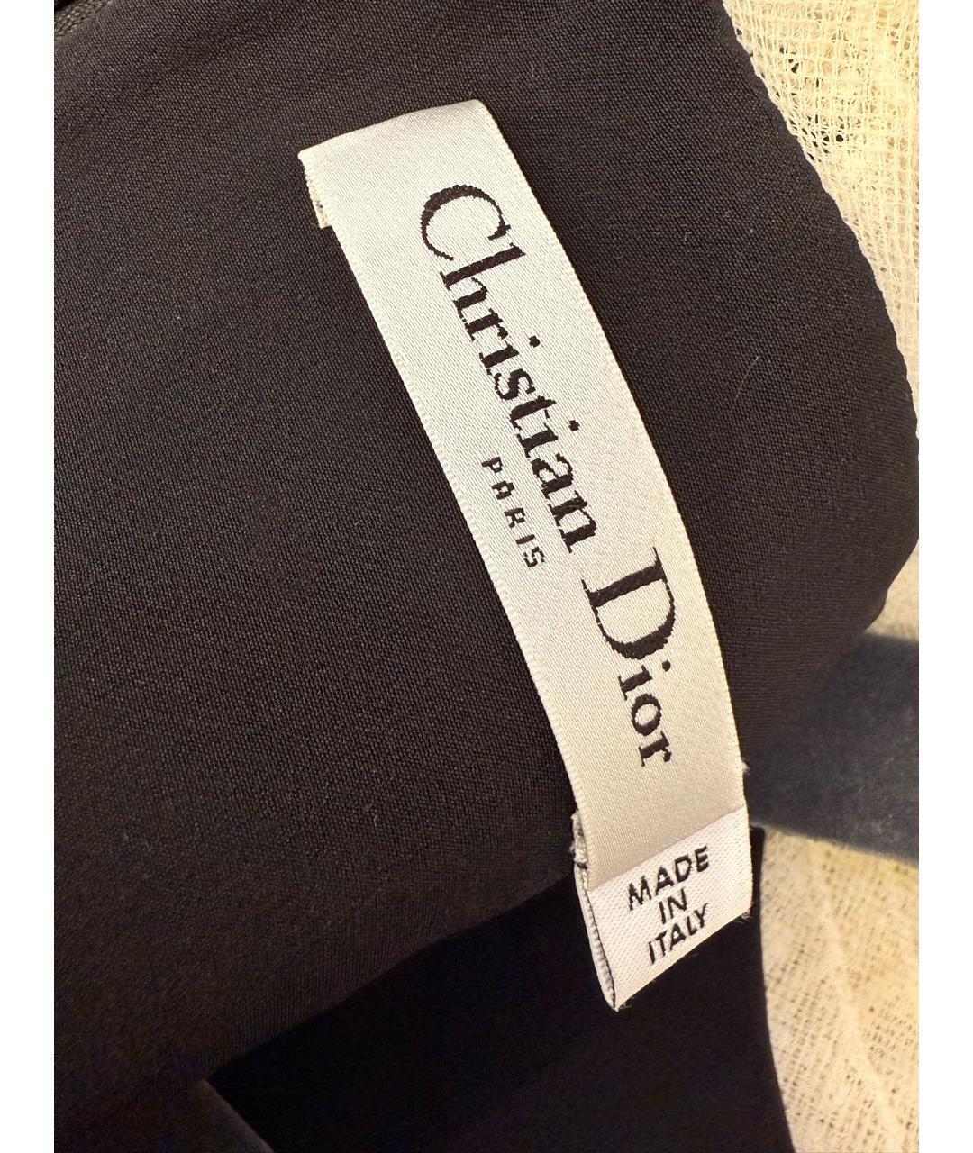 CHRISTIAN DIOR Черное шерстяное повседневное платье, фото 4