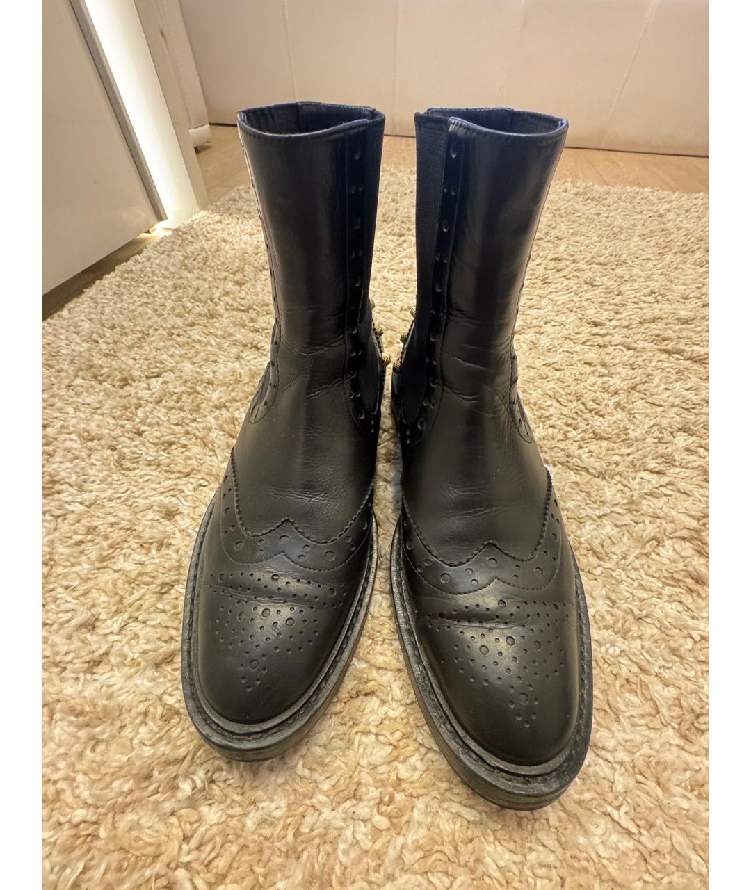 BALENCIAGA Черные кожаные полусапоги, фото 2