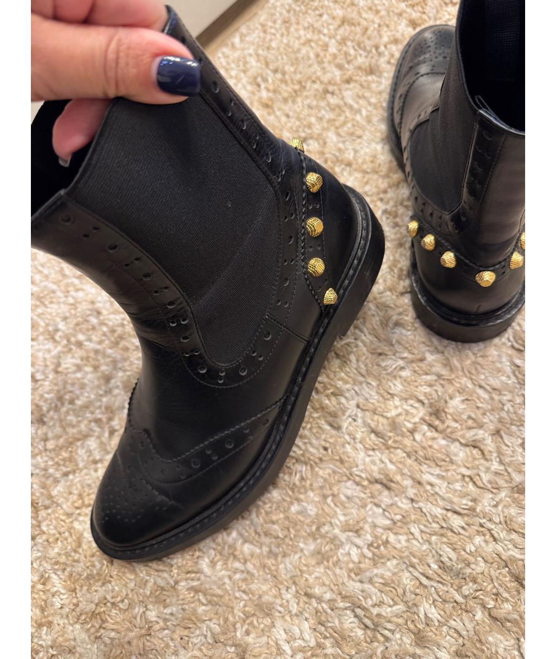 BALENCIAGA Черные кожаные полусапоги, фото 7