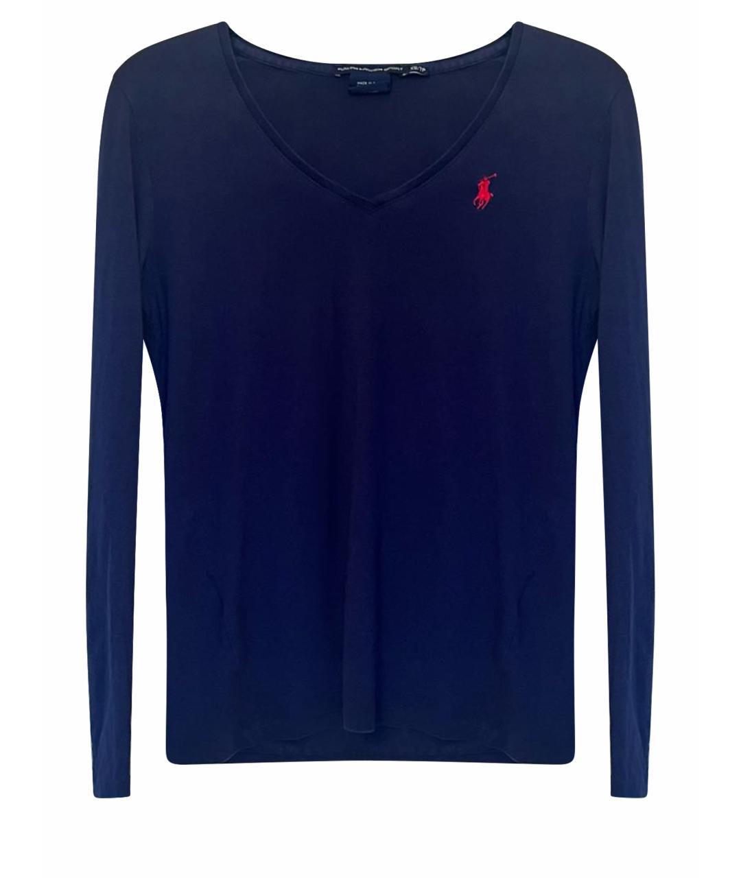 RALPH LAUREN Темно-синий хлопковый джемпер / свитер, фото 1