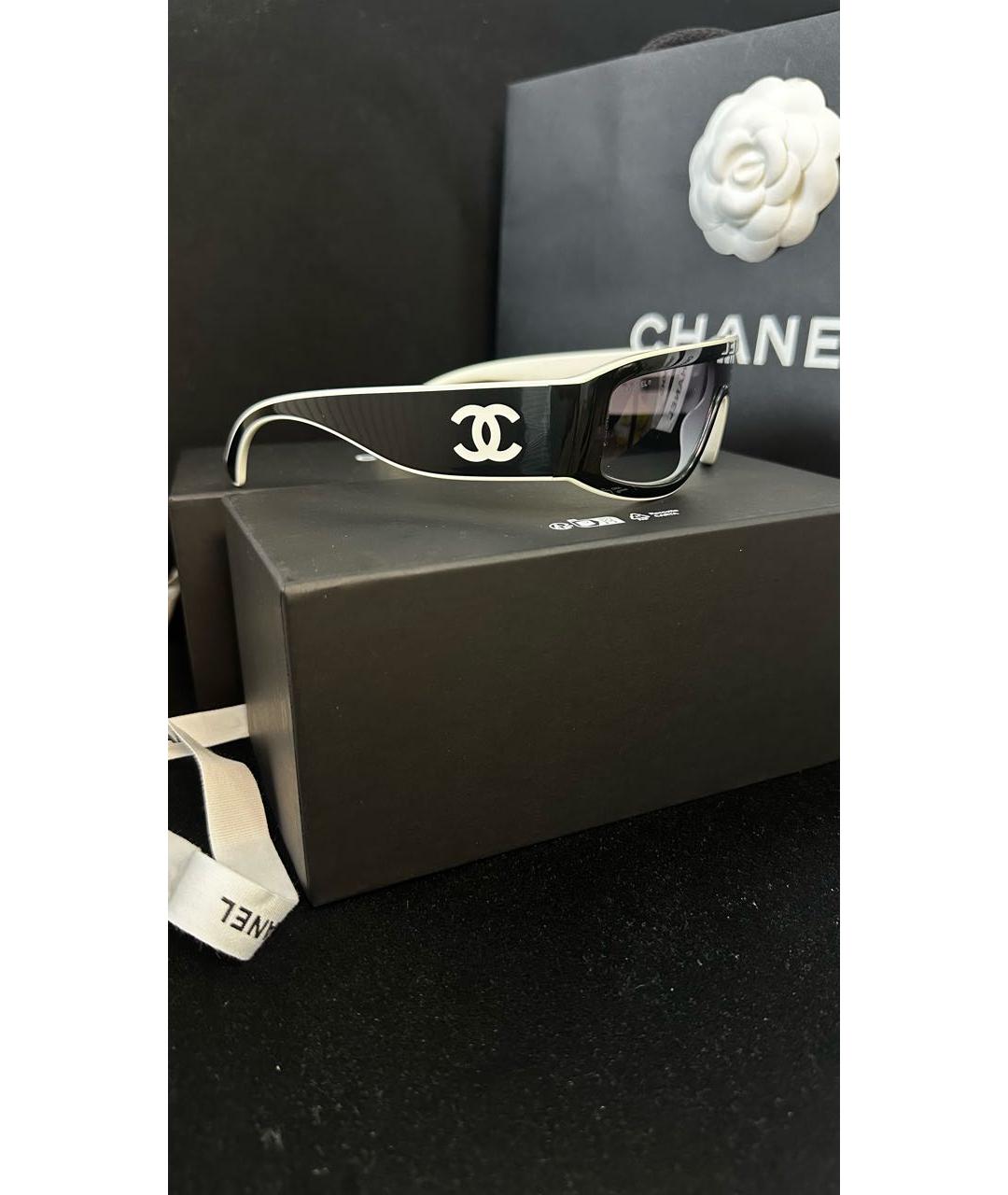 CHANEL Черные пластиковые солнцезащитные очки, фото 2