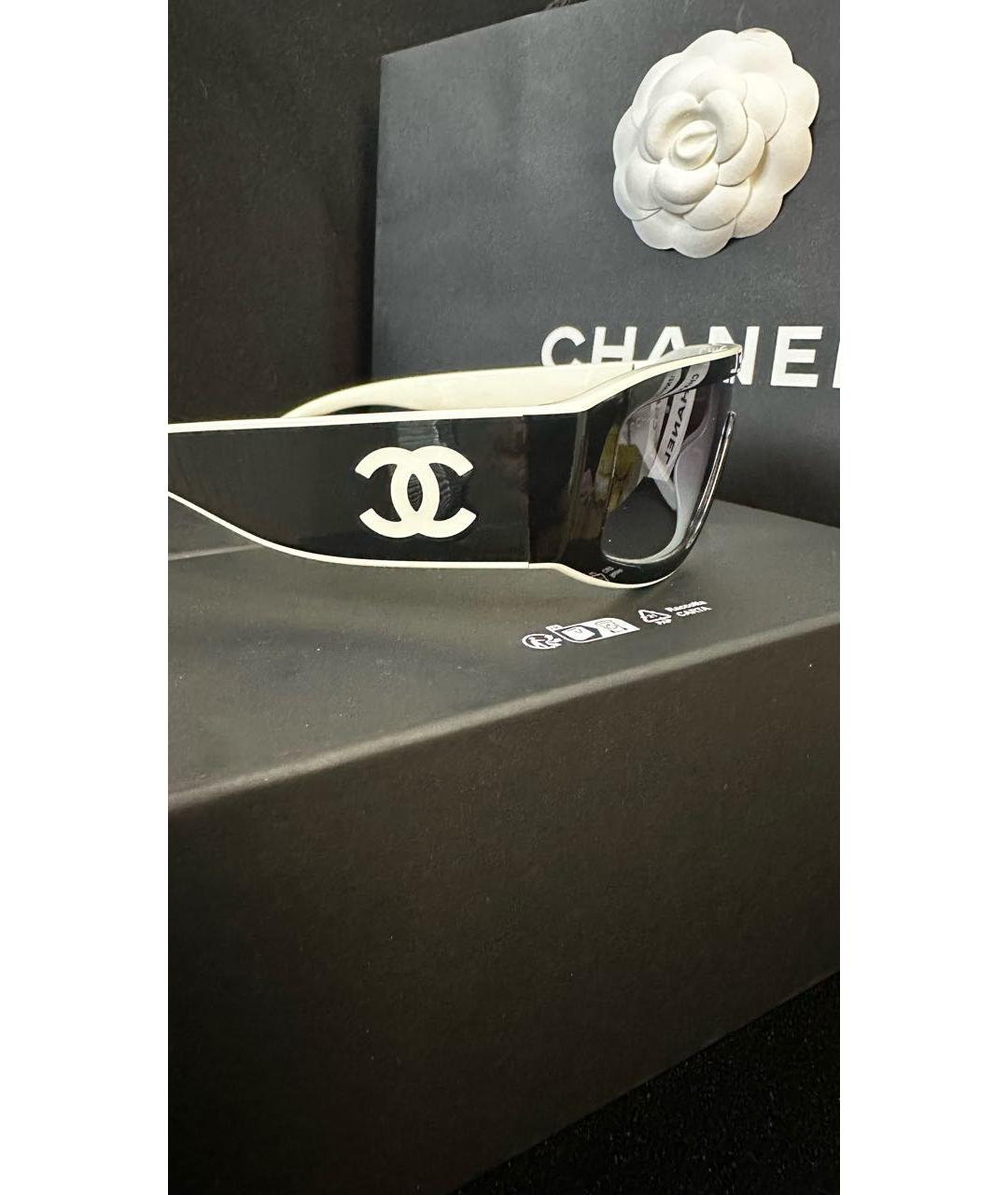 CHANEL Черные пластиковые солнцезащитные очки, фото 3