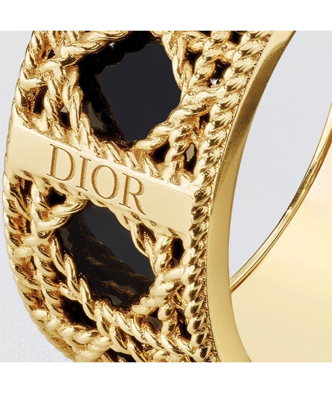 CHRISTIAN DIOR Черное кольцо из желтого золота, фото 3