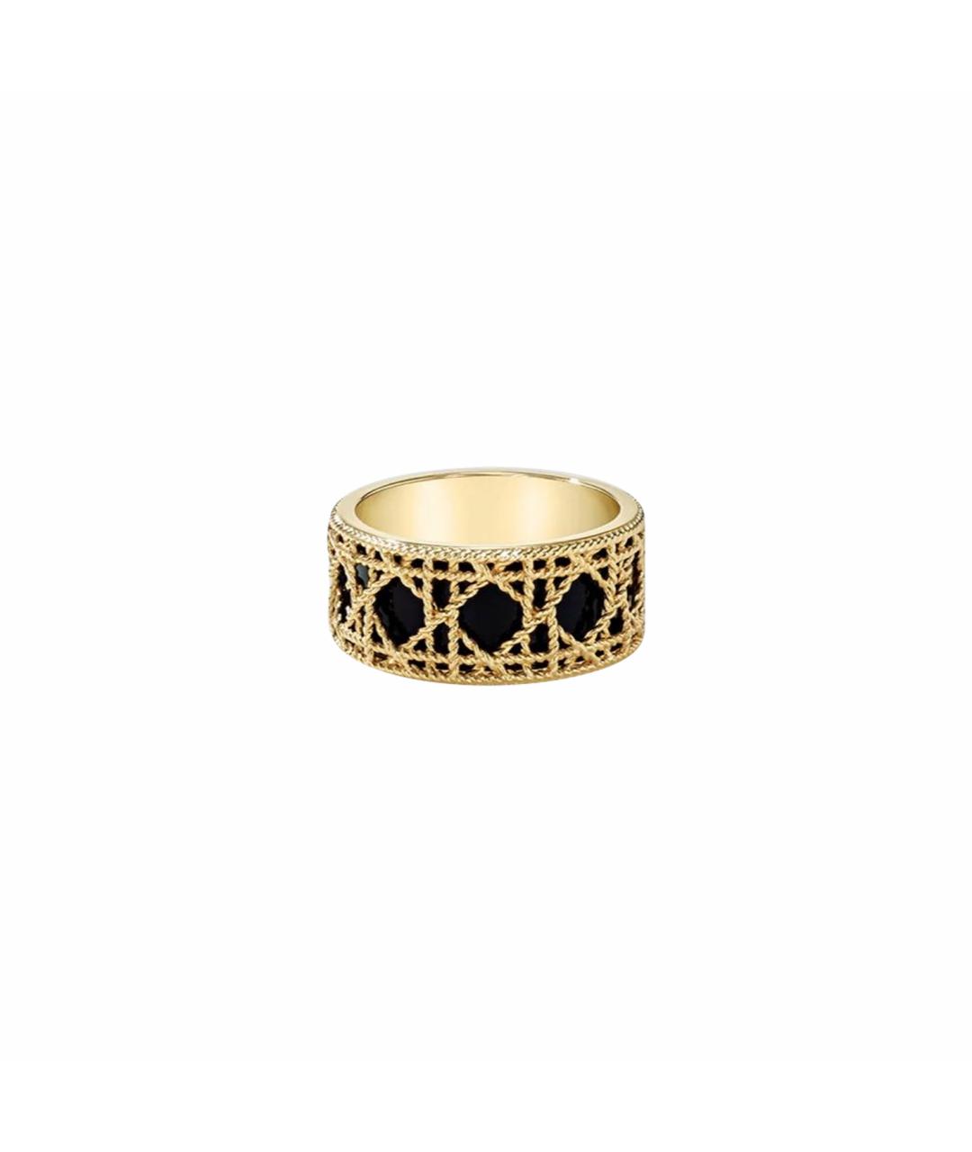 CHRISTIAN DIOR Черное кольцо из желтого золота, фото 1