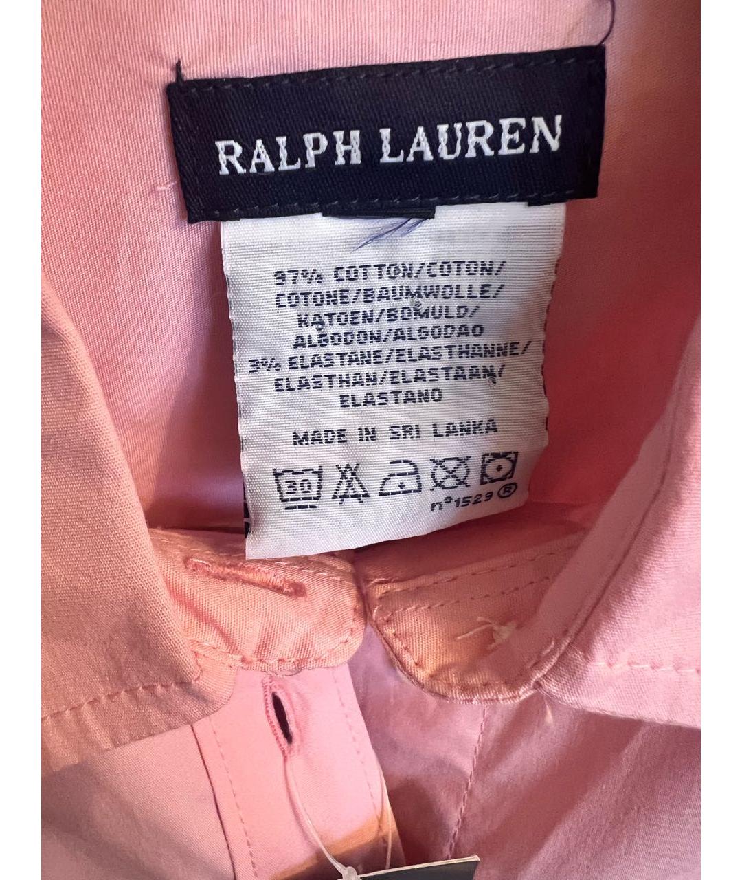 RALPH LAUREN Розовая хлопковая рубашка, фото 3