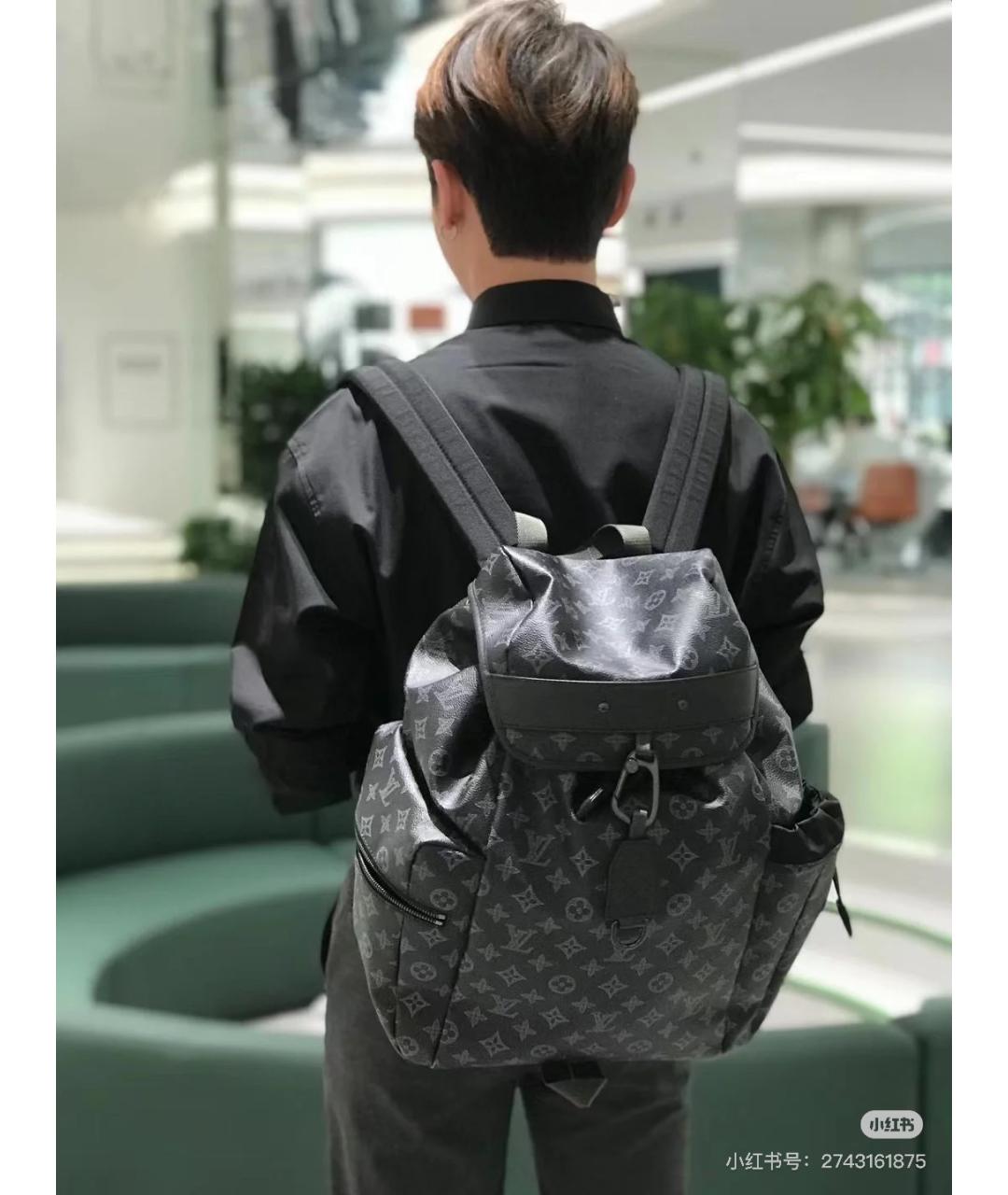LOUIS VUITTON Черный рюкзак из искусственной кожи, фото 3