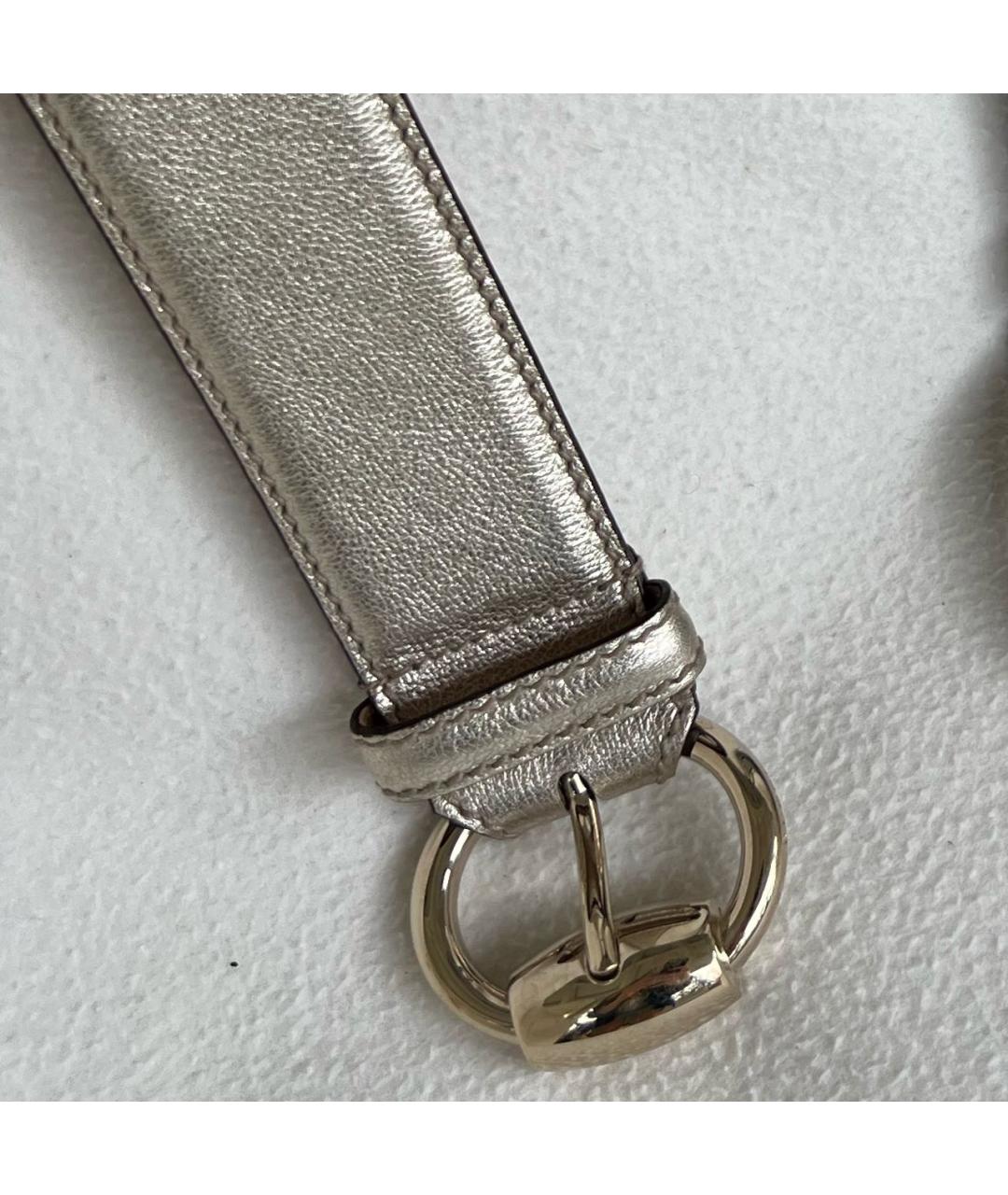 GUCCI Золотой кожаный ремень, фото 5