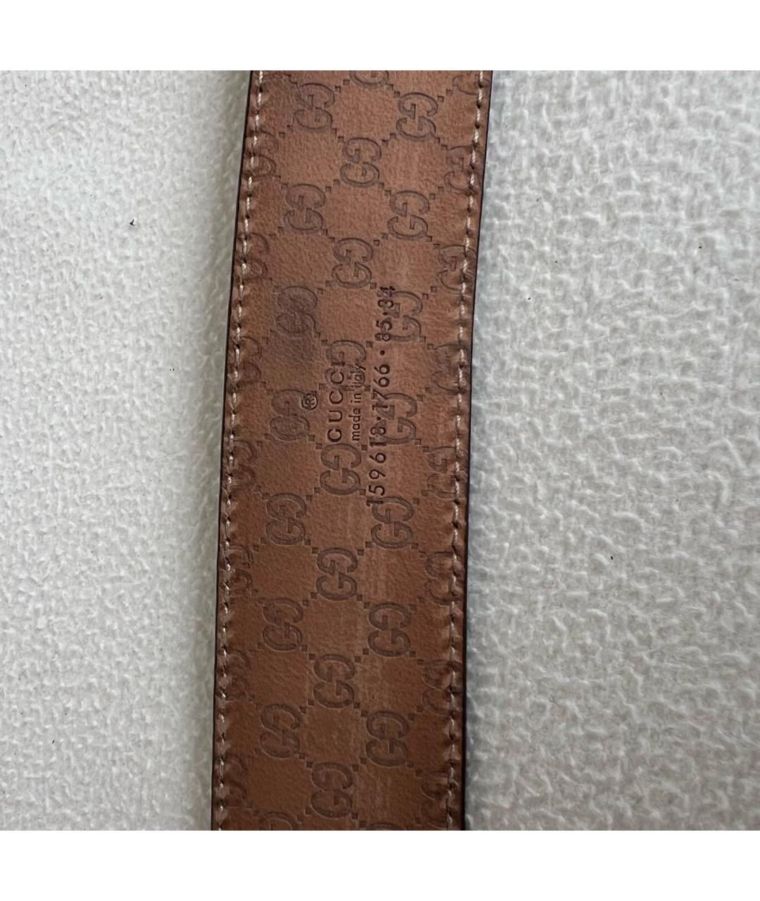GUCCI Золотой кожаный ремень, фото 3