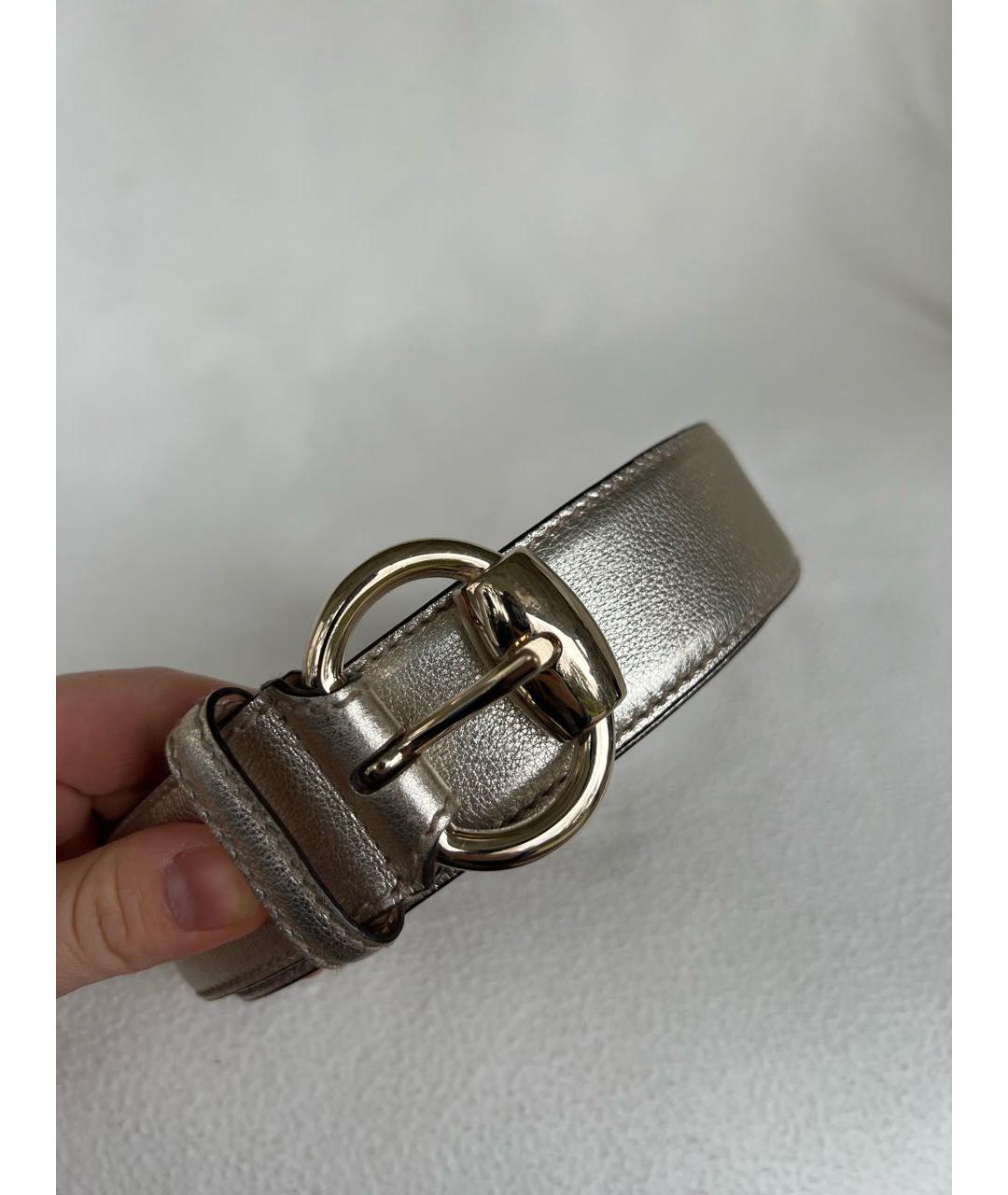 GUCCI Золотой кожаный ремень, фото 2