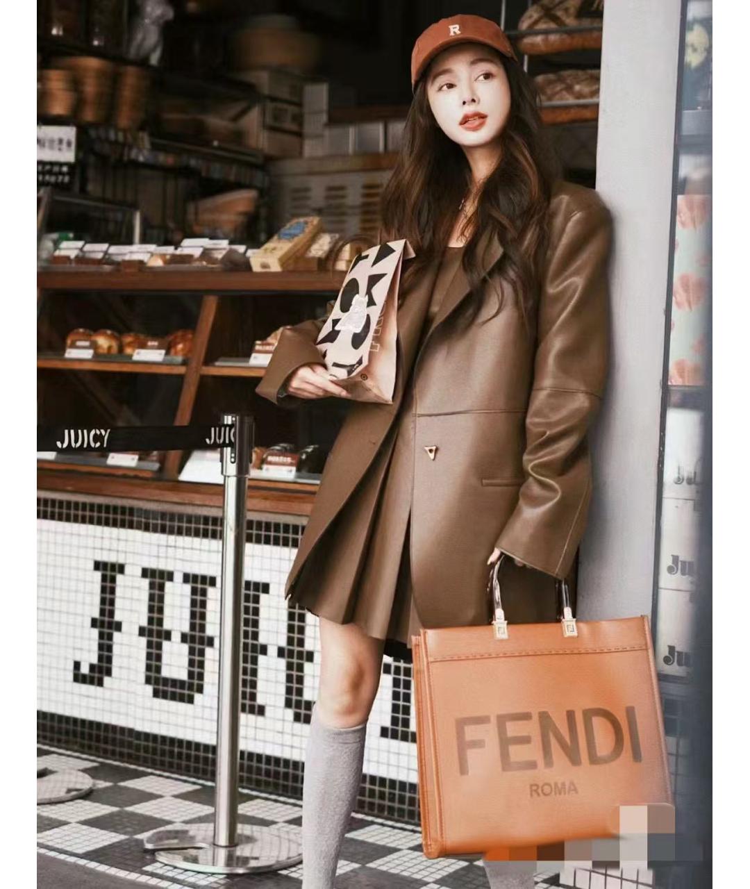 FENDI Коричневая сумка тоут, фото 5