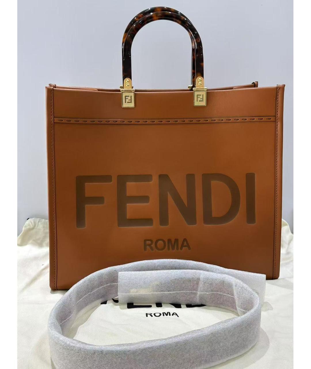 FENDI Коричневая сумка тоут, фото 2