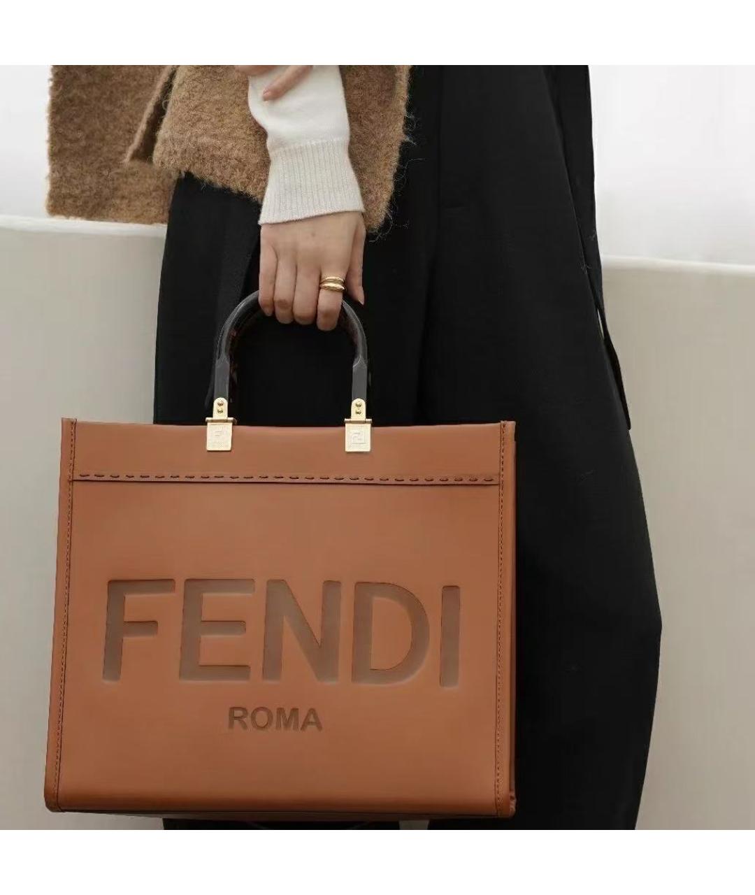 FENDI Коричневая сумка тоут, фото 7