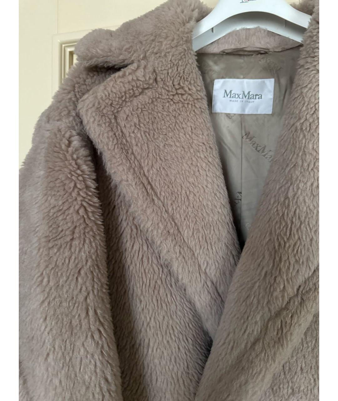 MAX MARA Бежевая шерстяная шуба, фото 4
