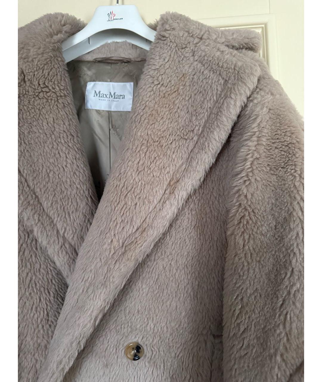 MAX MARA Бежевая шерстяная шуба, фото 3