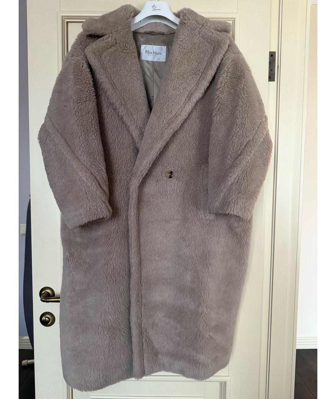 MAX MARA Бежевая шерстяная шуба, фото 8
