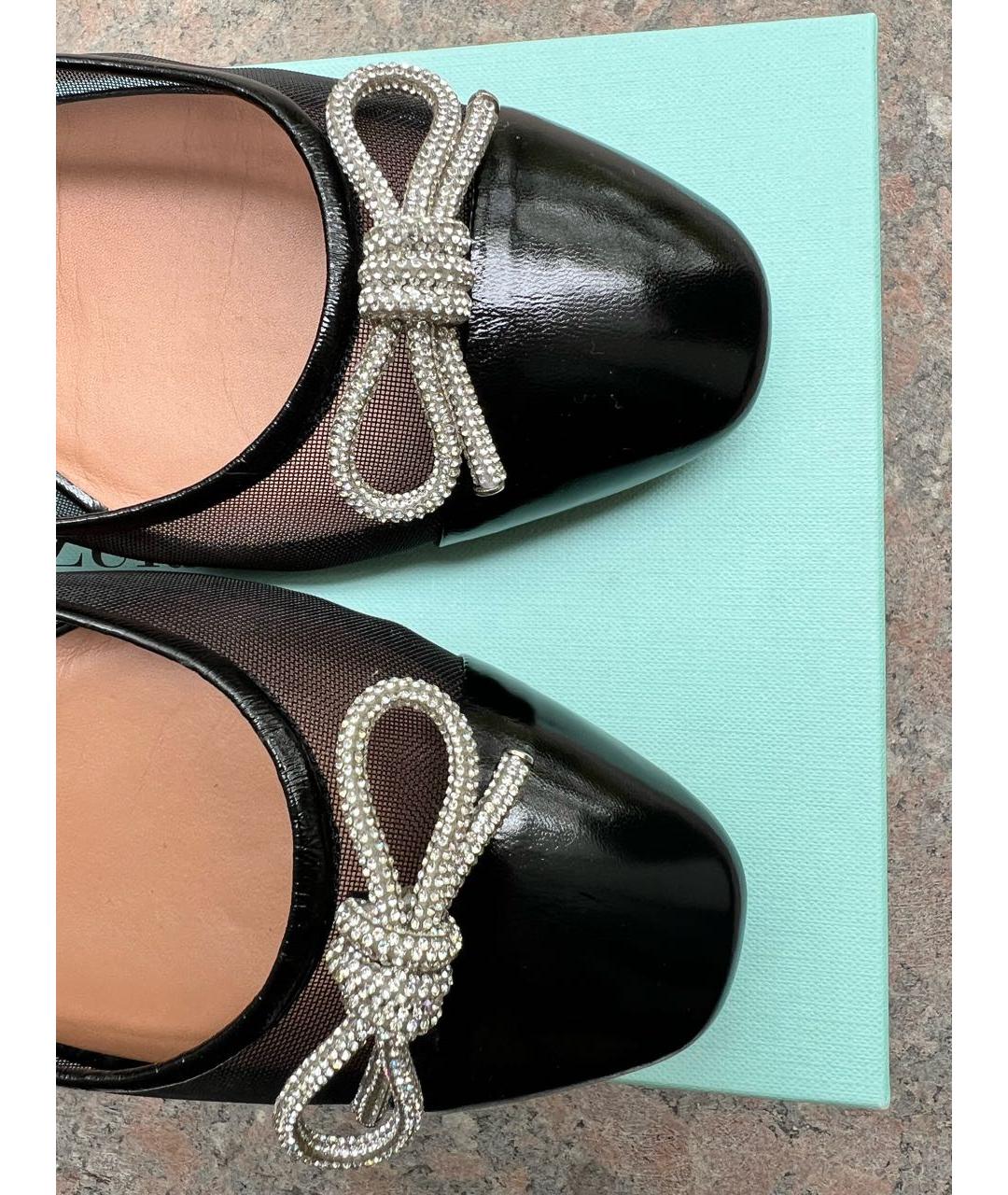 AQUAZZURA Черные балетки из лакированной кожи, фото 4