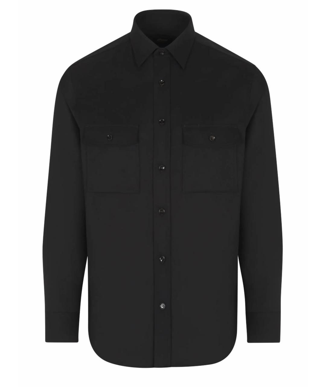 BRIONI Черная шерстяная кэжуал рубашка, фото 4