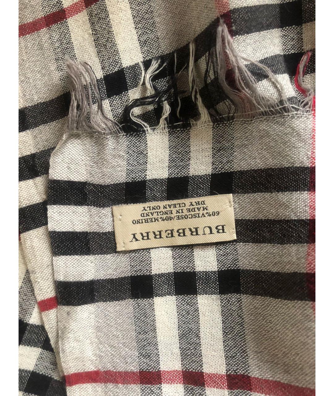 BURBERRY Серый шарф, фото 2
