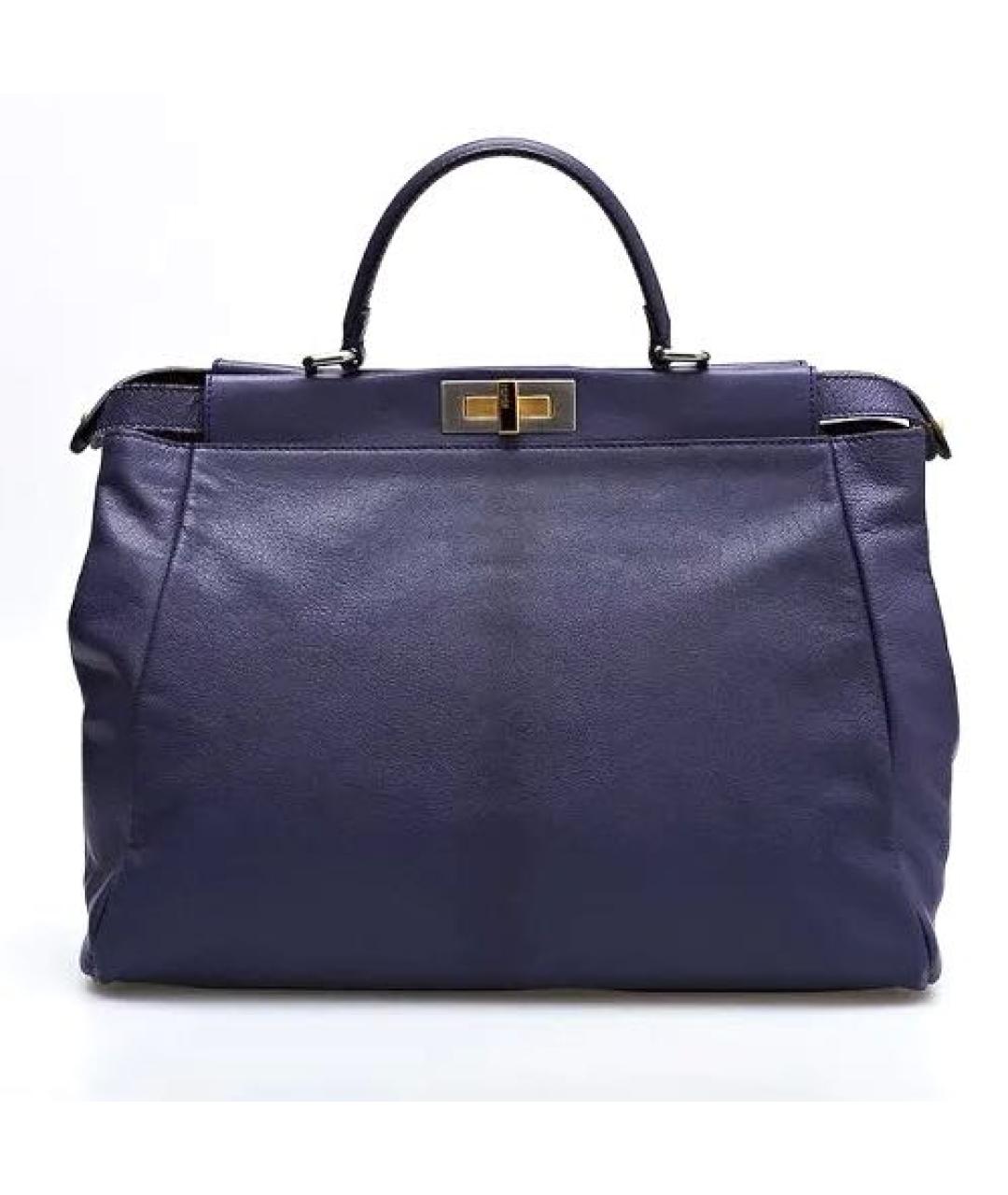 FENDI Фиолетовая кожаная сумка тоут, фото 1