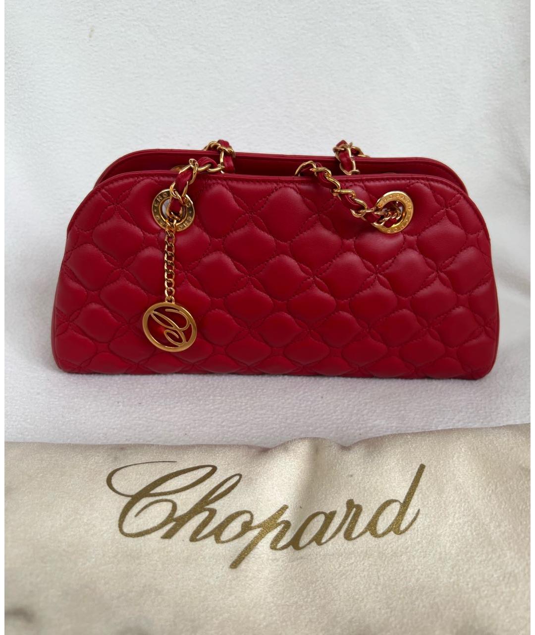 CHOPARD Красная кожаная сумка с короткими ручками, фото 5