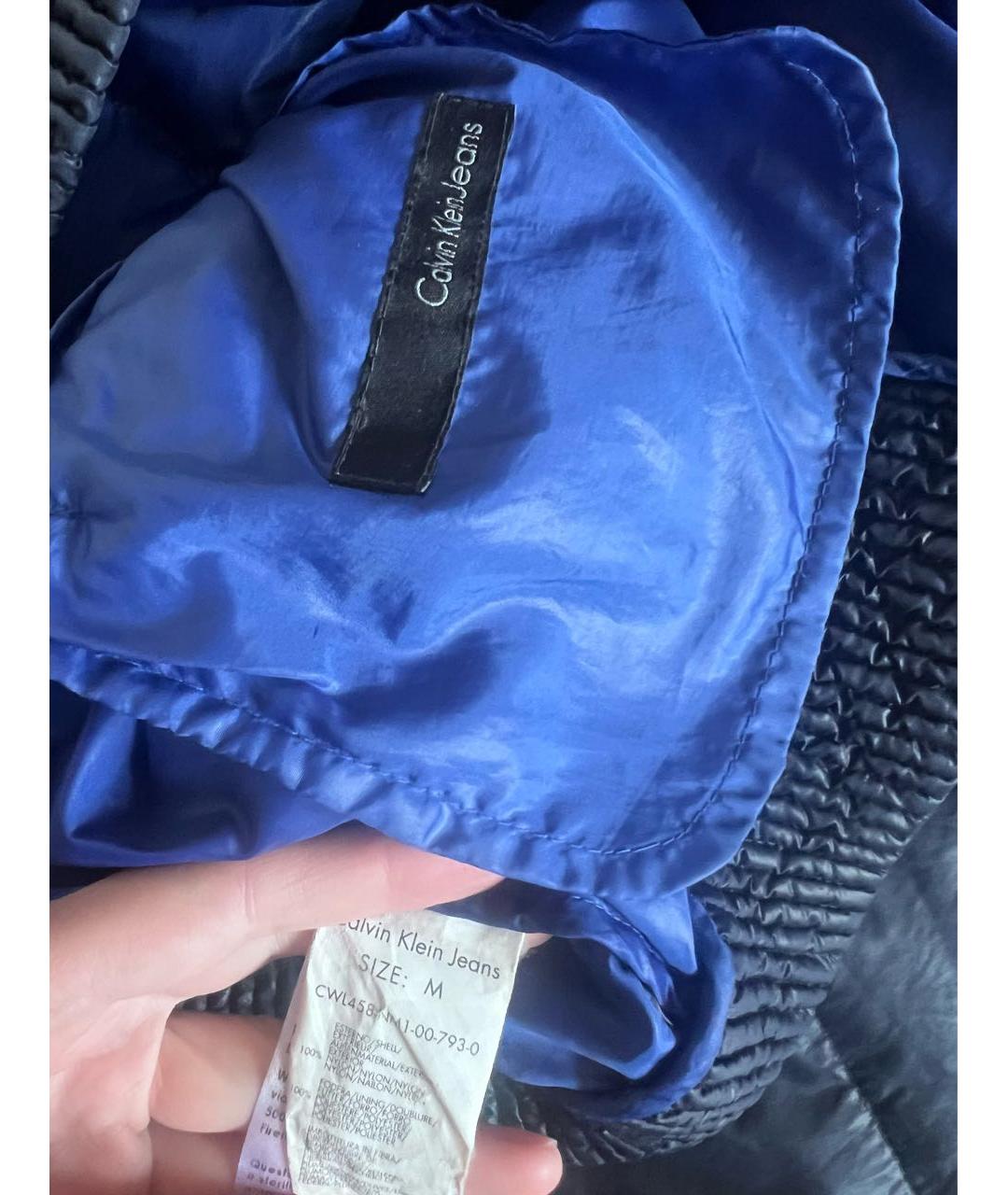 CALVIN KLEIN Темно-синий пуховик, фото 3