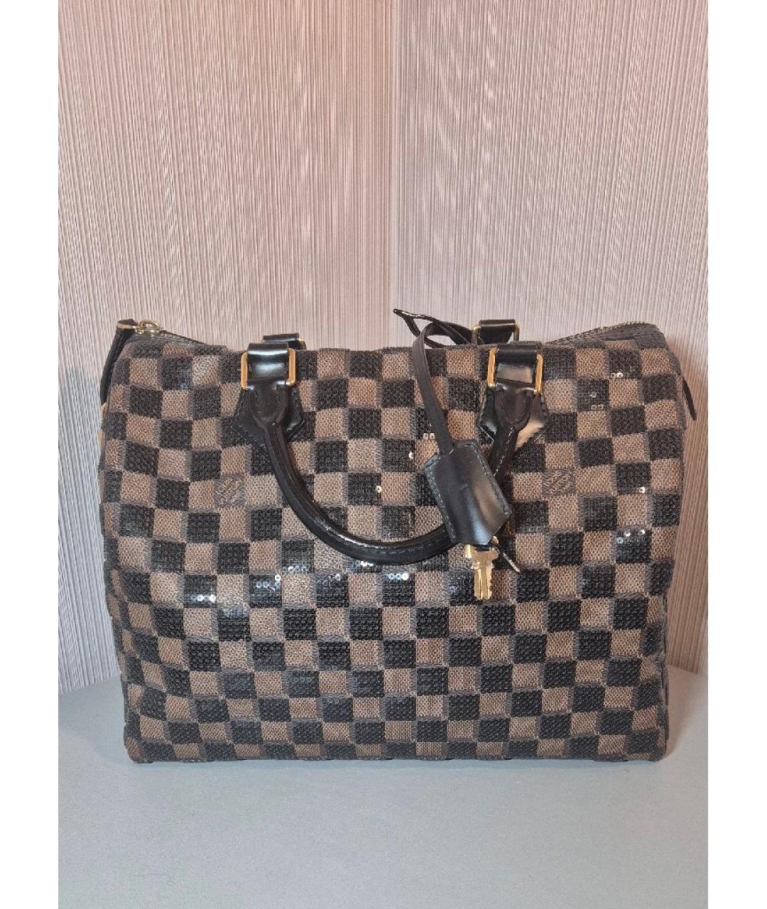 LOUIS VUITTON Коричневая кожаная сумка с короткими ручками, фото 10