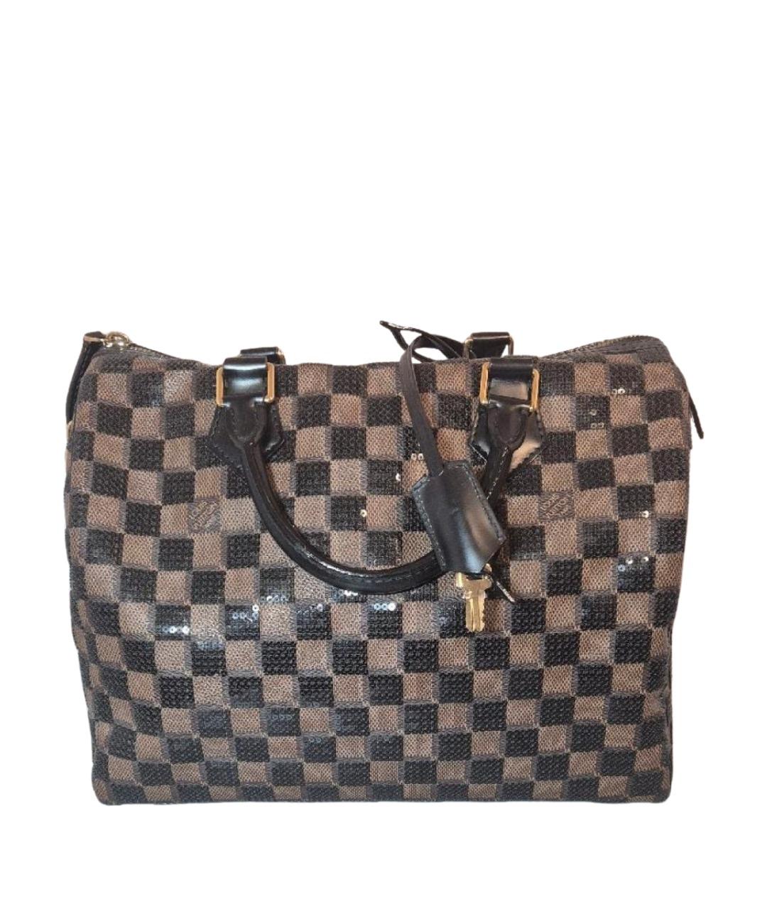 LOUIS VUITTON Коричневая кожаная сумка с короткими ручками, фото 1