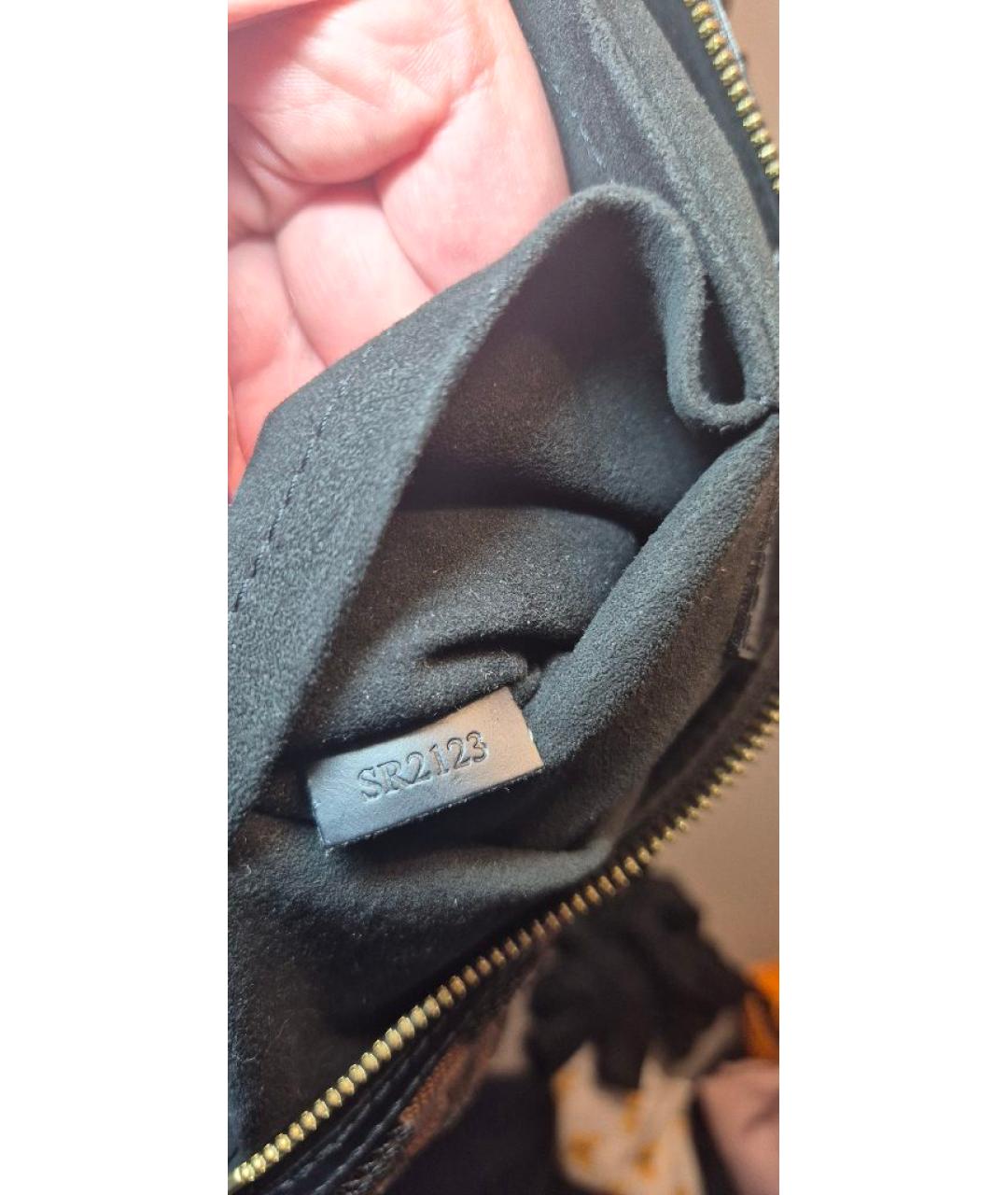 LOUIS VUITTON Коричневая кожаная сумка с короткими ручками, фото 6