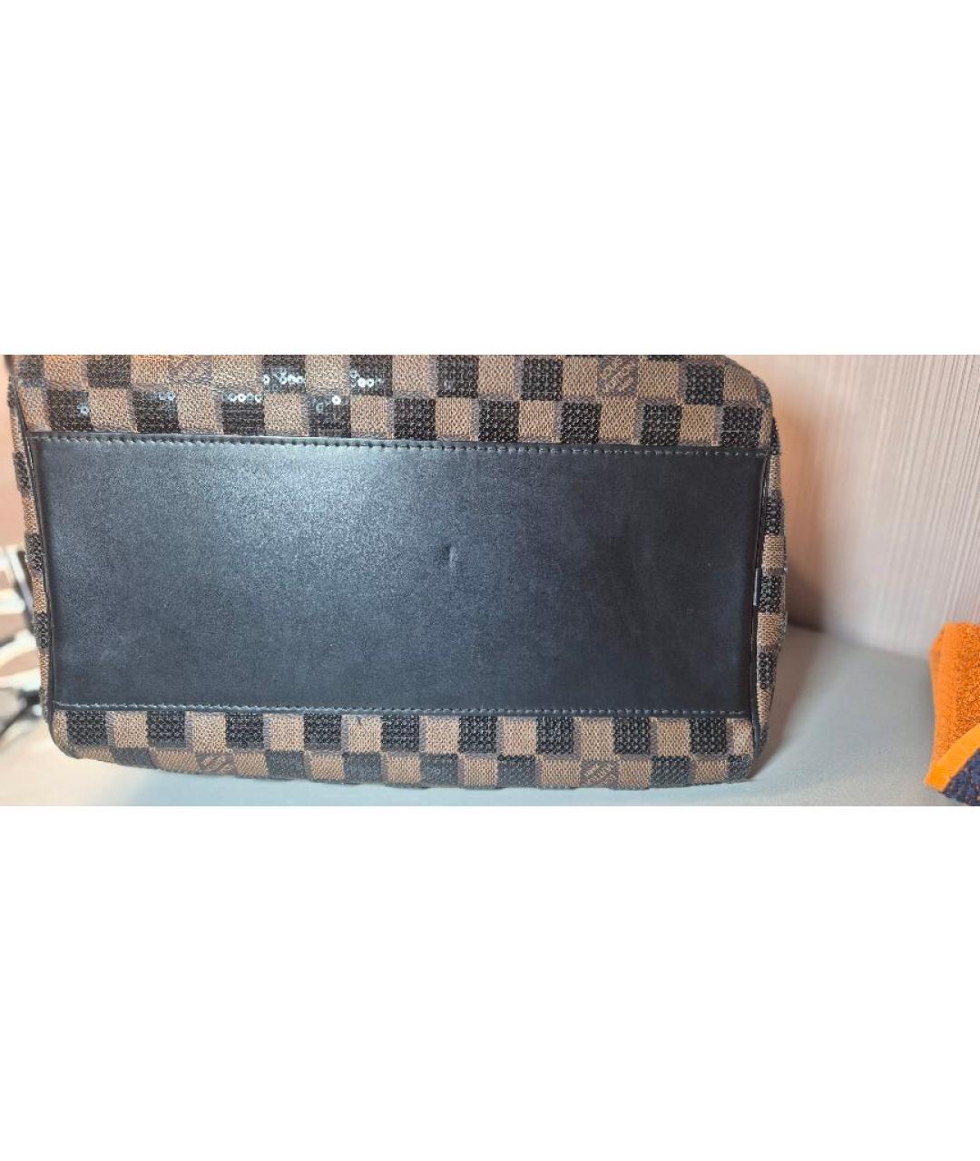 LOUIS VUITTON Коричневая кожаная сумка с короткими ручками, фото 7